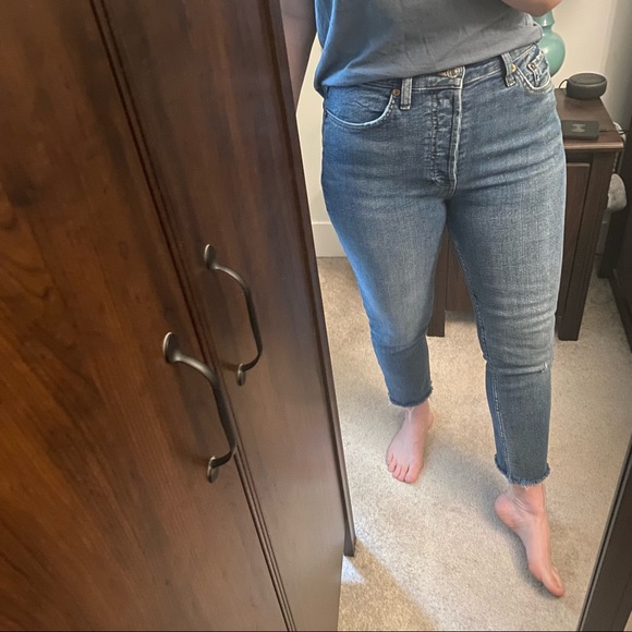 Re/Done High Rise Ankle Crop Jeans - Picture 13 of 13